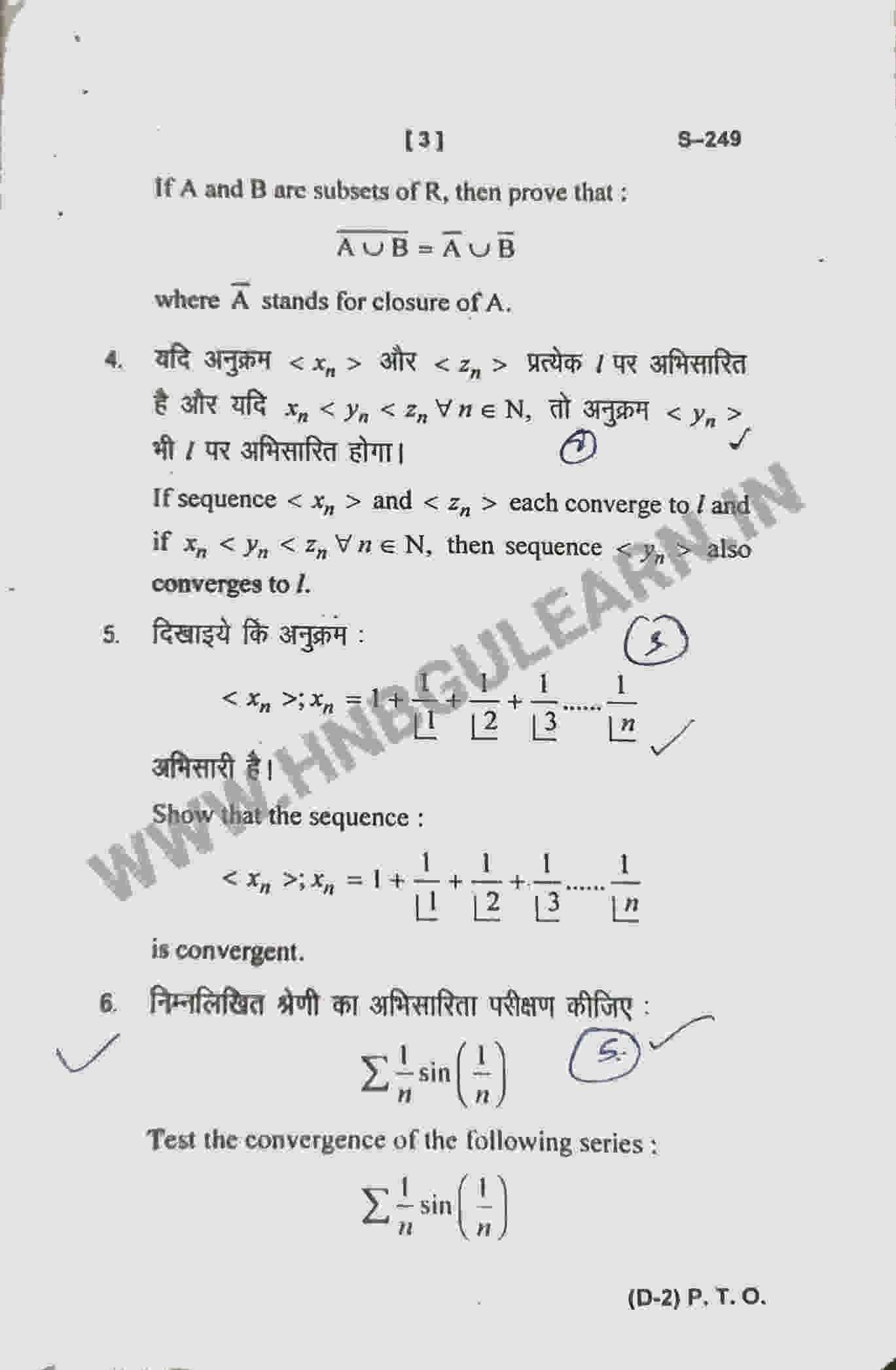 BA Mathematics Semester 3 2018-19 - Hnbgu Learn